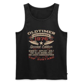 49. Geburtstag Geschenk Oldtimer Dezember 1976 - Männer Premium Bio Tank Top - Schwarz - Vorne - AI Model Male 178 light (178cm)