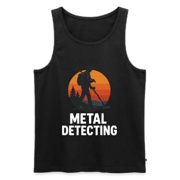 Silhouette d’aventure de chasse au trésor Détection de métaux - Débardeur bio Premium Homme - noir - Devant - Michal (187cm)