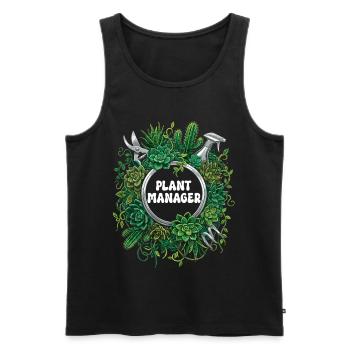 Funny Plant Manager Succulent Cactus - Men's Premium Organic Tank Top - black - Front - Michal (187cm)