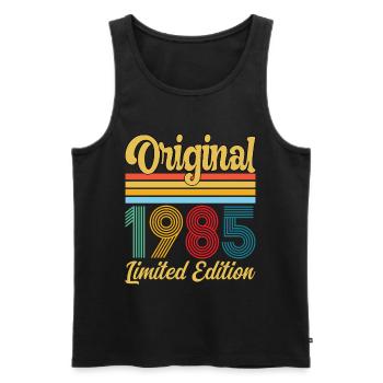 Geburtstagsgeschenk 1985 Originales Vintage-Retro-Geschenk - Männer Premium Bio Tank Top - Schwarz - Vorne - Michal (187cm)