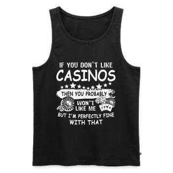 Casino - Débardeur bio Premium Homme - noir - Devant - AI Model Male 178 light (178cm)