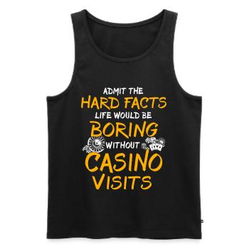 Joueur de casino - Débardeur bio Premium Homme - noir - Devant - AI Model Male 178 light (178cm)