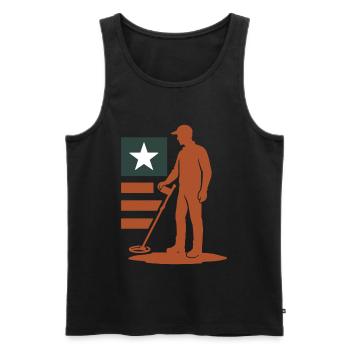 Metall-Erkennungs-Schatzsuche-Stern-Design - Männer Premium Bio Tank Top - Schwarz - Vorne - Michal (187cm)