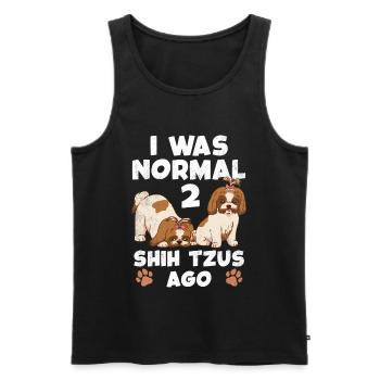 J’étais normal avant deux Shih Tzu - Débardeur bio Premium Homme - noir - Devant - Michal (187cm)