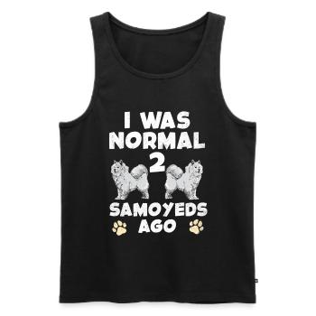 J’étais normal devant deux Samoyèdes - Débardeur bio Premium Homme - noir - Devant - Michal (187cm)