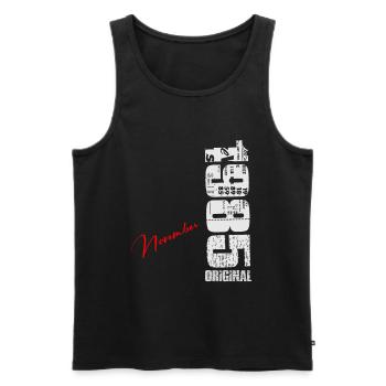 November 1985 Vintage Vintage Retro Birthday - Men's Premium Organic Tank Top - black - Front - AI Model Male 178 light (178cm)
