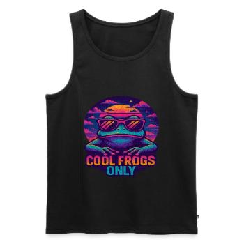 Grenouille Vaporwave - Débardeur bio Premium Homme - noir - Devant - AI Model Male 178 light (178cm)