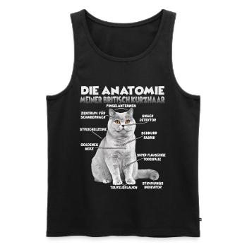 Cadeau britannique à poil court pour un chat Cadeau de propriétaire - Débardeur bio Premium Homme - noir - Devant - Michal (187cm)