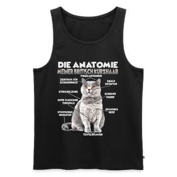 T britannique à cheveux court | Propriétaires de chats Cats British - Débardeur bio Premium Homme - noir - Devant - Michal (187cm)