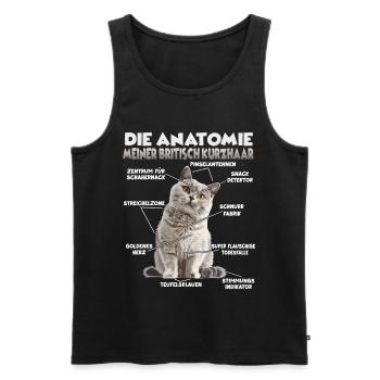 British Shorthair T | Cat Holder T British Short - Men's Premium Organic Tank Top - black - Front - AI Model Male 178 light (178cm)