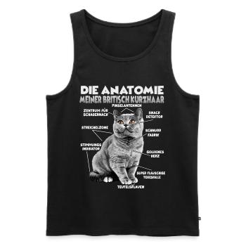 Cadeau britannique à poil court chats cadeau fan - Débardeur bio Premium Homme - noir - Devant - Michal (187cm)