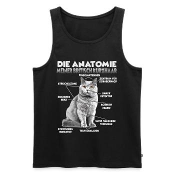 Britisch Kurzhaar Geschenk Katzenbesitzer Geschenk - Männer Premium Bio Tank Top - Schwarz - Vorne - AI Model Male 178 light (178cm)