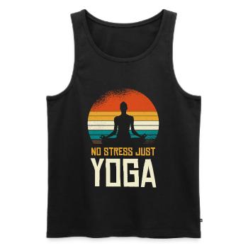No Stress Just Yoga Retro Silhouette - Men's Premium Organic Tank Top - black - Front - Michal (187cm)