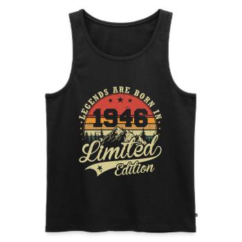 Legenden werden geboren 1946 Geburtstagsgeschenk - Männer Premium Bio Tank Top - Schwarz - Vorne - Michal (187cm)
