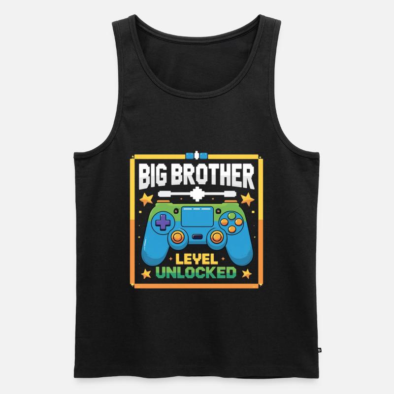 Großer Bruder Level Freigeschaltet - Männer Premium Bio Tank Top - Schwarz