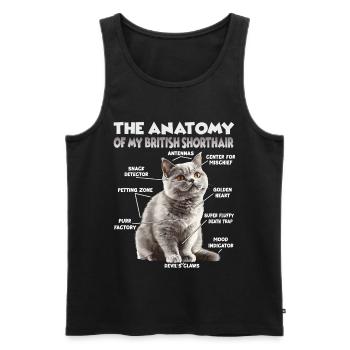 Britisch Kurzhaar T | Katzen Fan Katzen British  - Männer Premium Bio Tank Top - Schwarz - Vorne - AI Model Male 178 light (178cm)