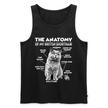 Motifs de chats mignons Femmes Chats Femmes Britanniques - Débardeur bio Premium Homme - noir - Devant - AI Model Male 178 light (178cm)