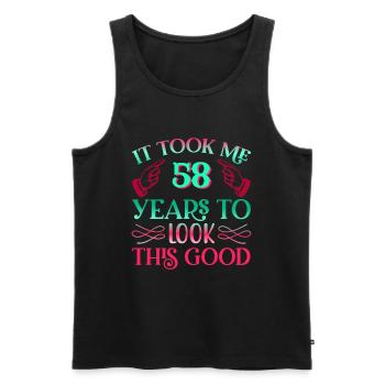 It took 58 years to look so good - Men's Premium Organic Tank Top - black - Front - Michal (187cm)