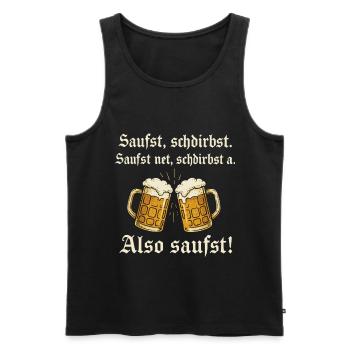 Bavarian Beer Saying - Men's Premium Organic Tank Top - black - Front - Michal (187cm)