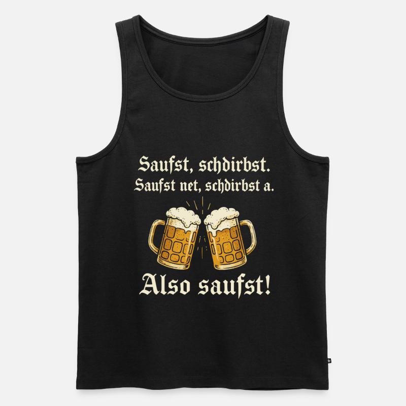 Bayrischer Bier Spruch - Männer Premium Bio Tank Top - Schwarz
