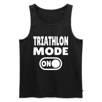 Triathlon Mode ON - Schwimmen Radfahren Rennen - Männer Premium Bio Tank Top - Schwarz - Vorne - AI Model Male 178 light (178cm)