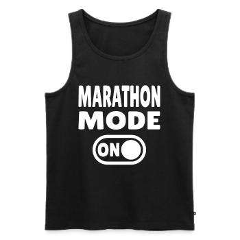 Marathon Mode On – Running with passion - Men's Premium Organic Tank Top - black - Front - AI Model Male 178 light (178cm)