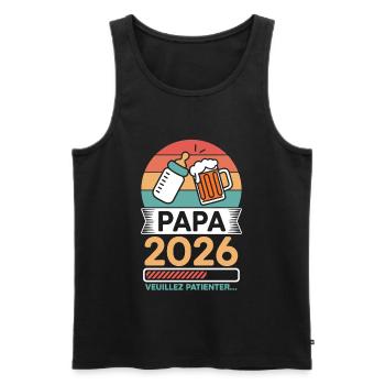 Dad 2026 Please Wait Future Dad Humor - Men's Premium Organic Tank Top - black - Front - AI Model Male 178 light (178cm)