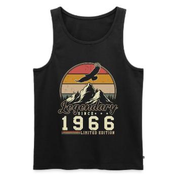 1966 Vintage Jahrgang Geburtstag Retro Geschenk - Männer Premium Bio Tank Top - Schwarz - Vorne - Michal (187cm)