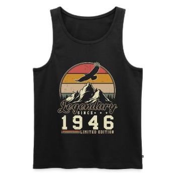 1946 Vintage Jahrgang Geburtstag Retro Geschenk - Männer Premium Bio Tank Top - Schwarz - Vorne - Michal (187cm)