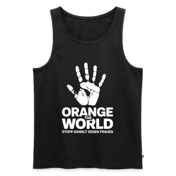 Orange The World Stop Violence Against Women - Men's Premium Organic Tank Top - black - Front - AI Model Male 178 light (178cm)