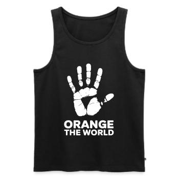 Orange The World - Männer Premium Bio Tank Top - Schwarz - Vorne - Michal (187cm)