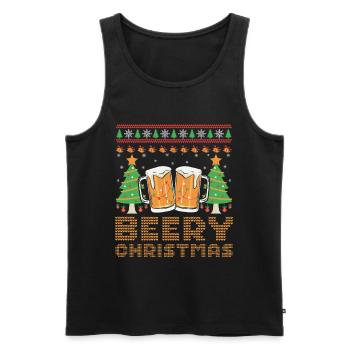 Beery Christmas Sweater Ugly Christmas Beer Merry Christmas - Men's Premium Organic Tank Top - black - Front - Michal (187cm)