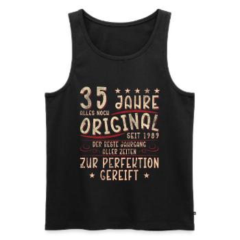 35 Jahre Original Seit 1989 - Männer Premium Bio Tank Top - Schwarz - Vorne - Michal (187cm)