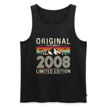 18th Birthday Original December Volume 2008 - Men's Premium Organic Tank Top - black - Front - AI Model Male 178 light (178cm)