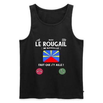 Le Rougail M’Appelle Humour La Reunion - Débardeur bio Premium Homme - noir - Devant - Michal (187cm)