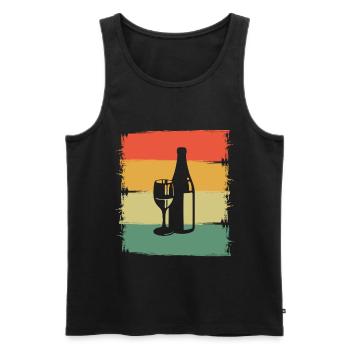 Wine - Men's Premium Organic Tank Top - black - Front - AI Model Male 178 light (178cm)