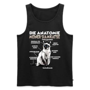 Chats siamois T | Propriétaire de chat siamois Chat siamois - Débardeur bio Premium Homme - noir - Devant - Michal (187cm)