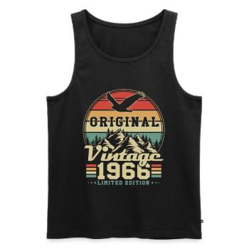 Original 1966 Jahrgang Vintage Geburtstag Retro - Männer Premium Bio Tank Top - Schwarz - Vorne - Michal (187cm)