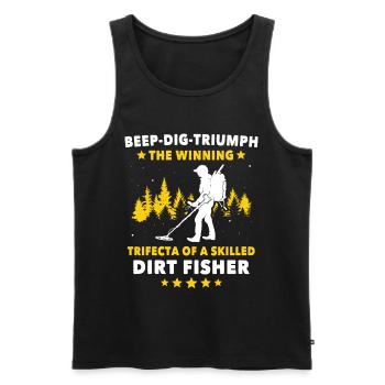 Dirt Fishing Detectorists - Men's Premium Organic Tank Top - black - Front - Michal (187cm)
