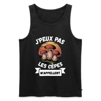 Ich kann mich nicht nennen, wie die Porcini-Pilze mich nennen - Männer Premium Bio Tank Top - Schwarz - Vorne - AI Model Male 178 light (178cm)