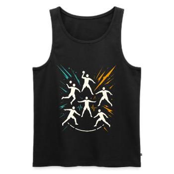 Handball Team Tactics, Circle Runner Defence, Coach - Men's Premium Organic Tank Top - black - Front - AI Model Male 178 light (178cm)