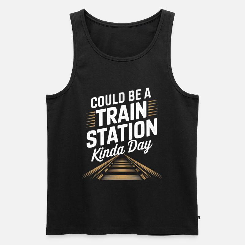 Could be a train station day - Men's Premium Organic Tank Top - black