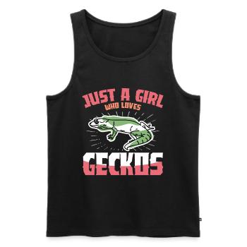 Gecko Vibes: Nur ein Mädchen - Männer Premium Bio Tank Top - Schwarz - Vorne - AI Model Male 178 light (178cm)
