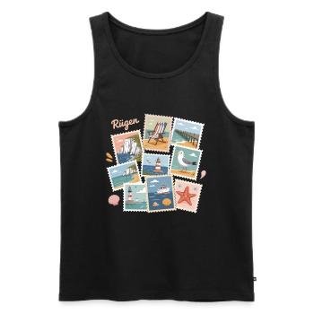 Rügen Coasts Postcard Design Baltic Sea - Men's Premium Organic Tank Top - black - Front - AI Model Male 178 light (178cm)