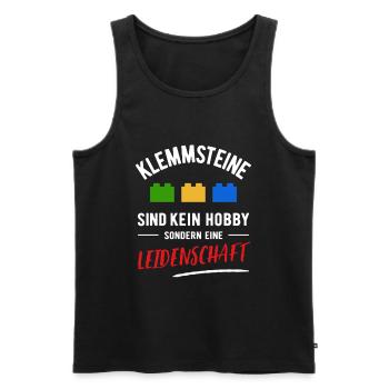 Clamping Stones | Not a hobby but a passion - Men's Premium Organic Tank Top - black - Front - AI Model Male 178 light (178cm)