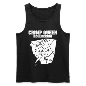 Crimp Queen Bouldering Rock Climbing Fun - Men's Premium Organic Tank Top - black - Front - AI Model Male 178 light (178cm)