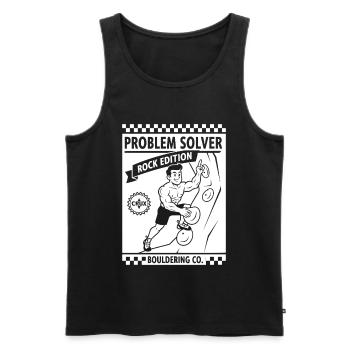 Problem Solver Rock Edition Climbing Wall Fun - Men's Premium Organic Tank Top - black - Front - Michal (187cm)