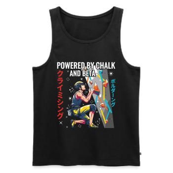 Angetrieben von Chalk- und Beta-Kletterdesign - Männer Premium Bio Tank Top - Schwarz - Vorne - Michal (187cm)