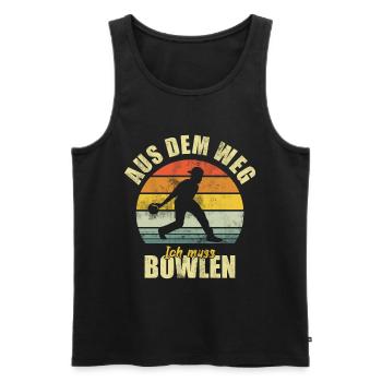 Bowling Bowling Drôle de dicon - Débardeur bio Premium Homme - noir - Devant - AI Model Male 178 light (178cm)