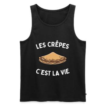 Les crêpes c'est la vie French gourmet humor - Men's Premium Organic Tank Top - black - Front - Michal (187cm)